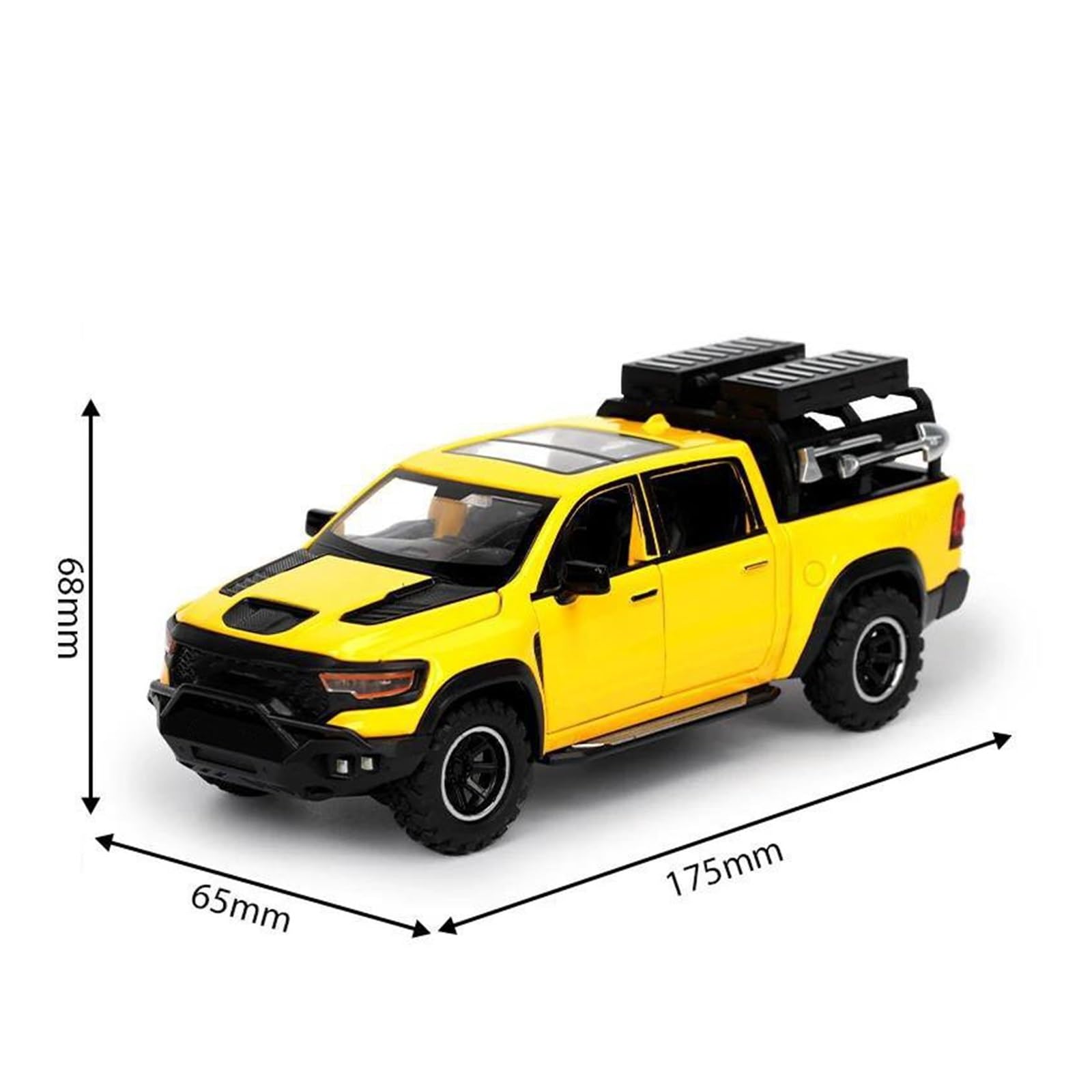 Modellino Pressofuso Auto in Scala 1:32 per Dodge per RAM 1000 per TRX per Mammoth per Pickup Modelli di Auto in Lega Modellismo in Metallo Collezionismo(Nero)