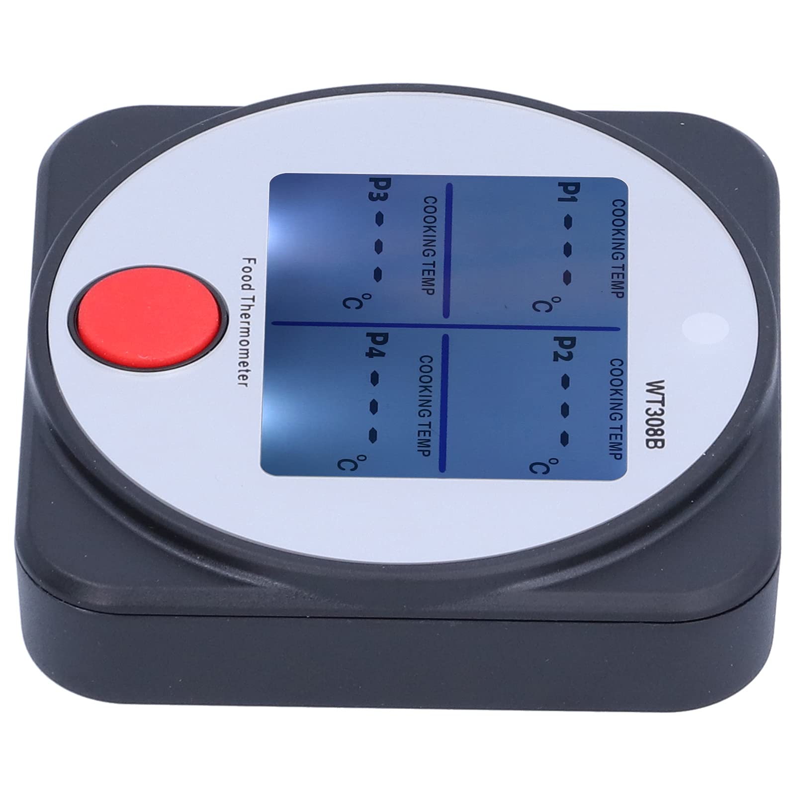 Grillthermometer, Bluetooth-Lebensmittelthermometer mit LCD-Hintergrundbeleuchtung, kabelloser Sonden-Temperaturtester für Grillen im Freien, Kochen, Picknick, ABS-Material, 40