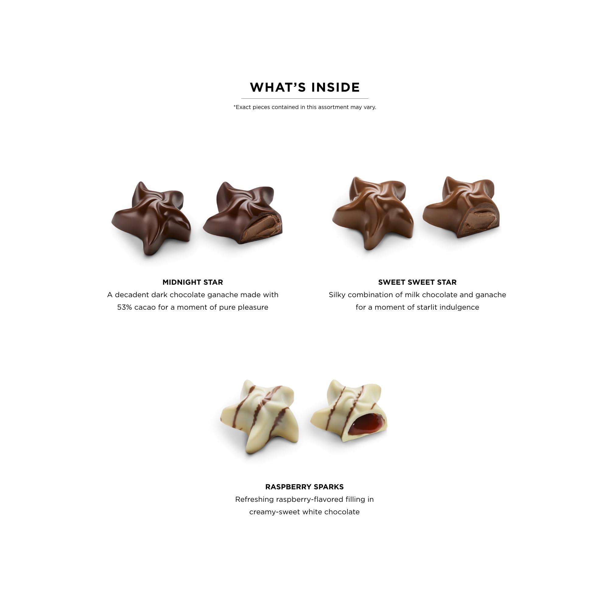 Godiva Holiday Stars Collection Gift Box, Festive Star-Shaped Chocolates with Ganache & Raspberry Filling, Limited Edition Holiday Assortment, 9 Pc