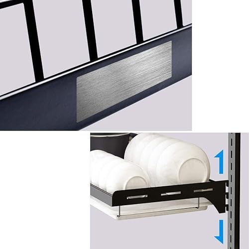 Miniatura 6 de Escurridor de platos para cuencos, escurridor de platos de acero inoxidable montado en la pared, escurridor de cocina con bandeja de drenaje,