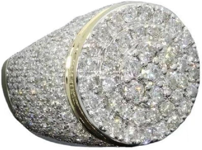 18k gold-plated color separation men's ring full diamond micro inlaid zircon ring (9)