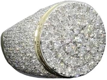 18k gold-plated color separation mens ring full diamond micro inlaid zircon ring 9