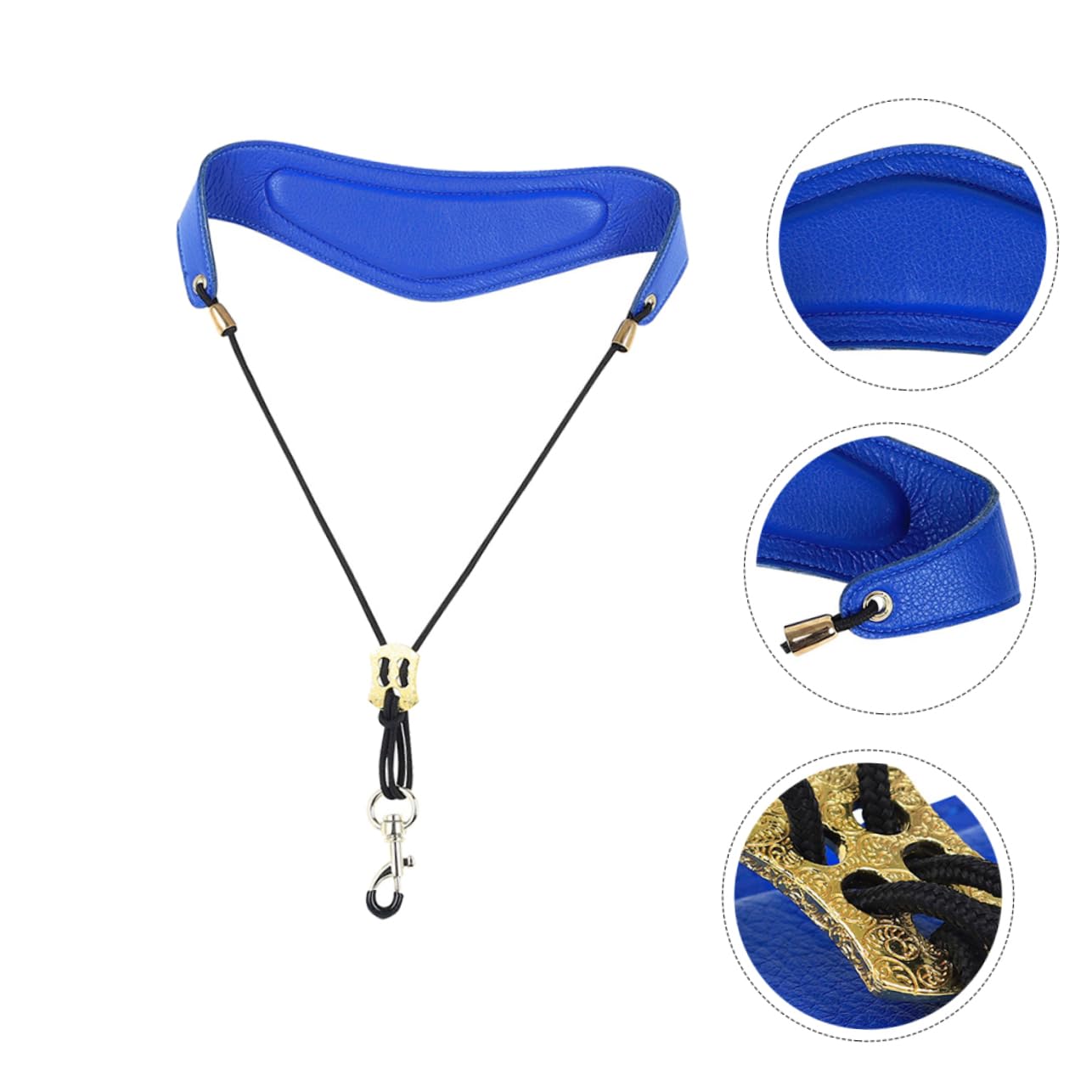 ibasenice 3pezzi Cinghia Per Sassofono Imbottito Tracolla Comoda e Traspirante Per Musicisti Colore Blu Accessorio Per Strumenti Musicali