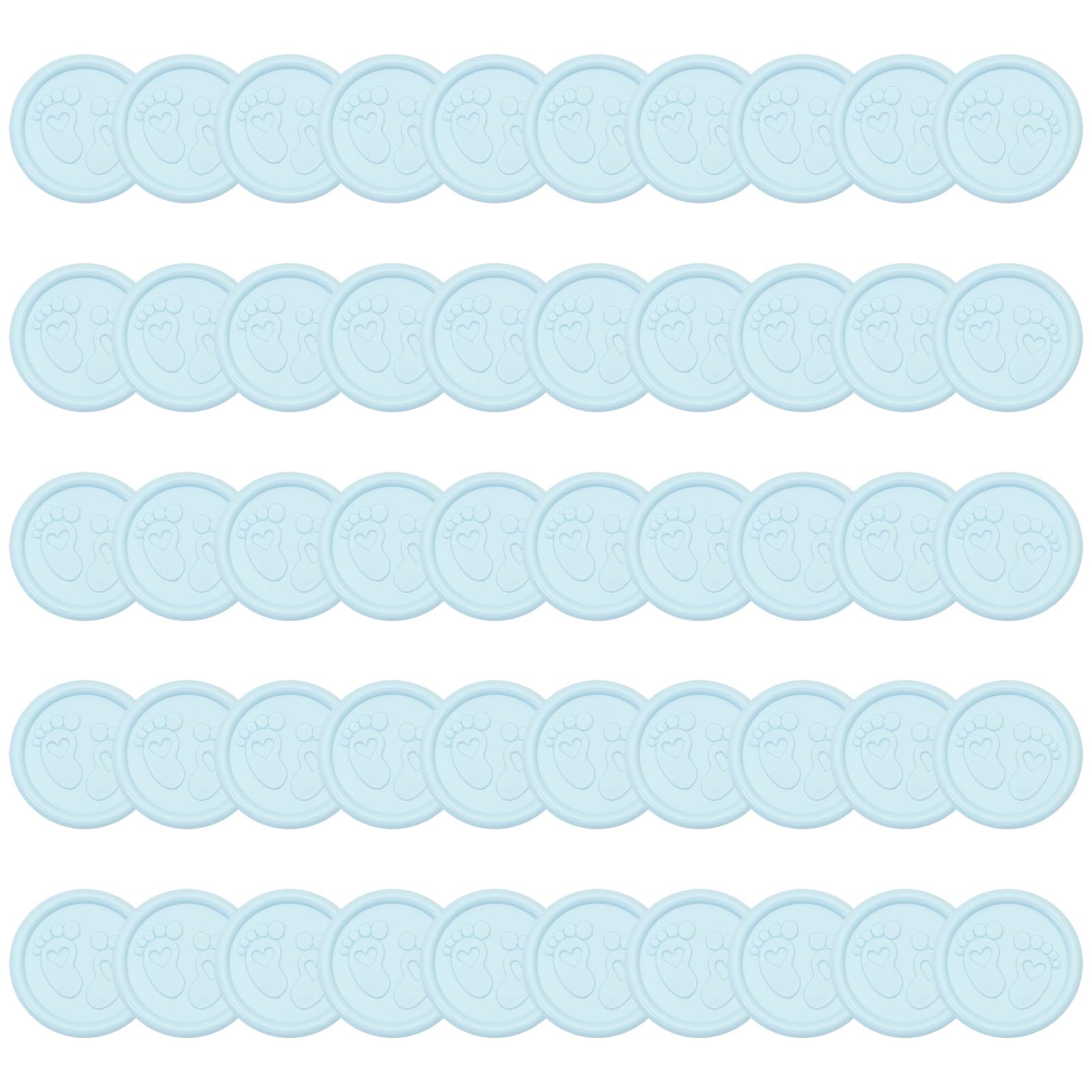 Kaeltsyn Of 50 Adhesive Baby Footprint Waxs Seal Sticker for Decorative Sealing on Card Invitations and Envelopes Decoration Sticker