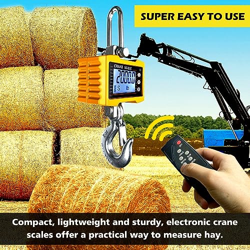 Image of YATOINTO 2200lb Digital Crane Scale High Precision Heavy Duty Industrial Hanging Scale with Remote Control Aluminum Case CE Certified Electronic Weighing Crane Scale, for Garage Farm Hunting Fishing