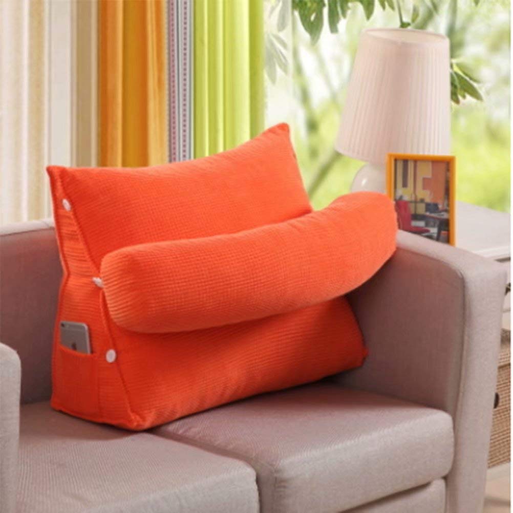 Coussin de lecture triangulaire amovible lavable réglable orange 60x50 Z-one