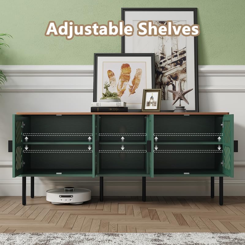 Image of ARTPOWER 55 inch TV Stands, Entertainment Center with Storage, Green