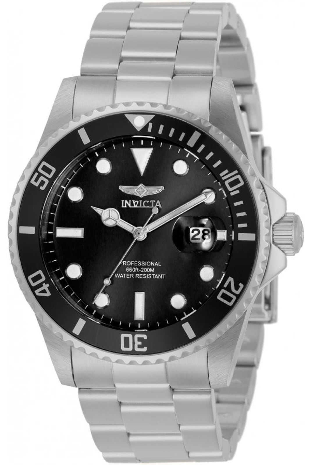 Invicta Pro Diver Quartz Black Dial Stainless Steel Men's Watch 33266