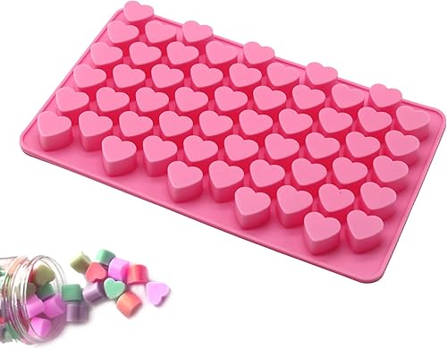 X-Haibei Mini molde de silicona de corazón pequeño para decoración de pastel de caramelo de chocolate incrustable con jabón, diámetro 0.5 pulgadas
