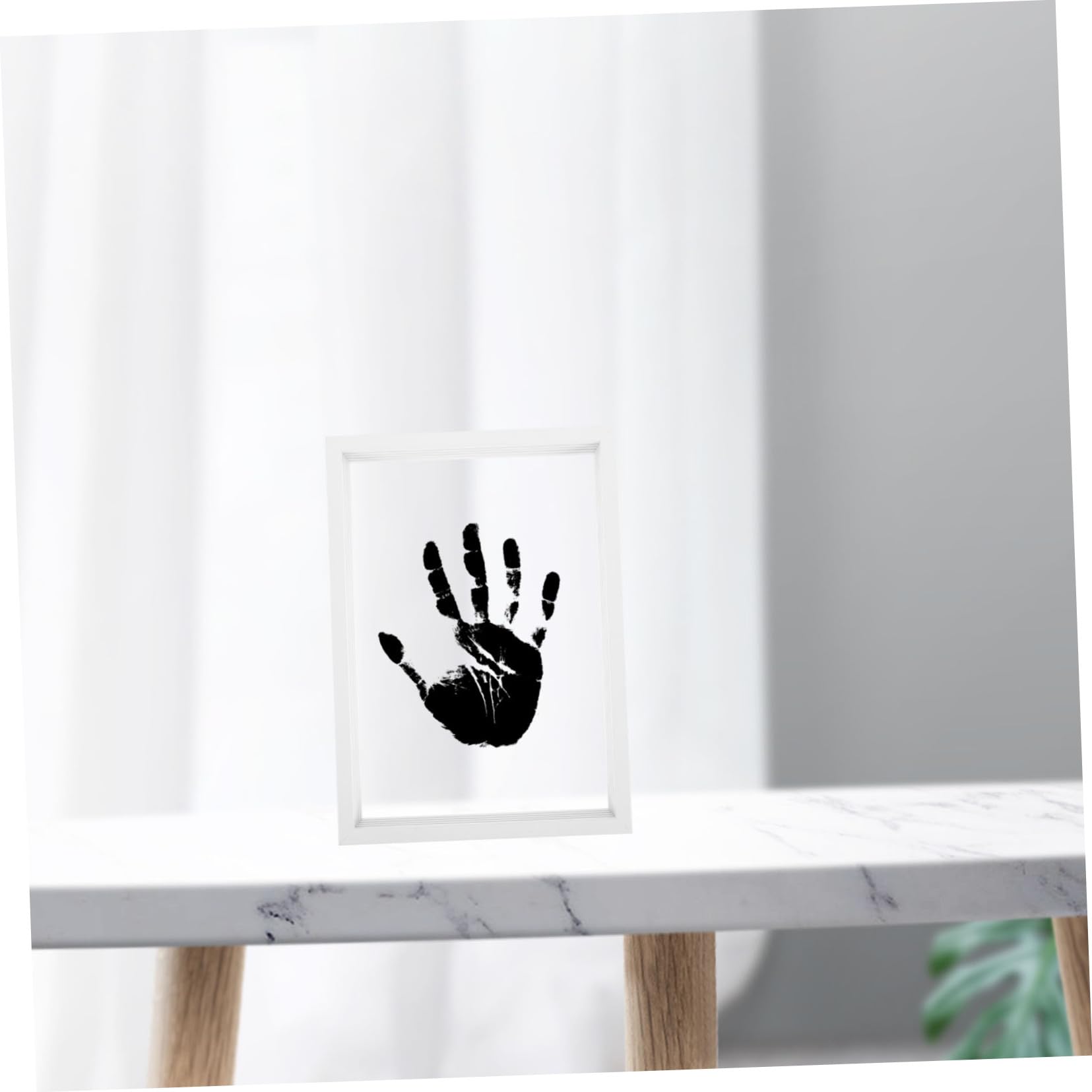 Cornice Foto Legno Per Arte Fai Te Con Impronte Di e Piedi Di Famiglia Unico Per Famiglie Design Bianco
