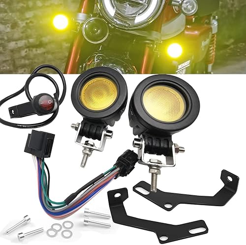 Kit de luces antiniebla LED ámbar de alto brillo con arnés de cable compatible con Honda Monkey 125 Z125 (2018-2024), todos los modelos, luces de