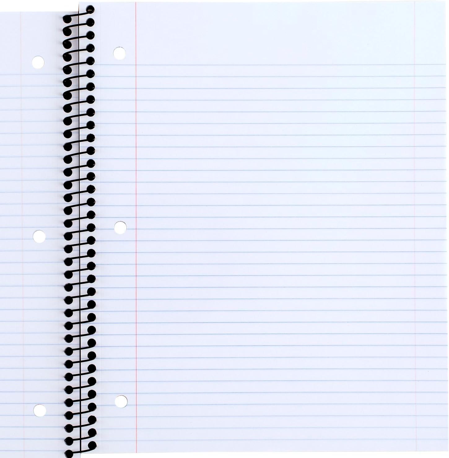 Mead Spiral Notebook, 5 Pack, 3 Subject, Wide Ruled Paper, Plastic Cover, 8" x 10-1/2", 120 Sheets per Notebook, Black, Red, Blue, Green and Yellow (930100A-ECM)