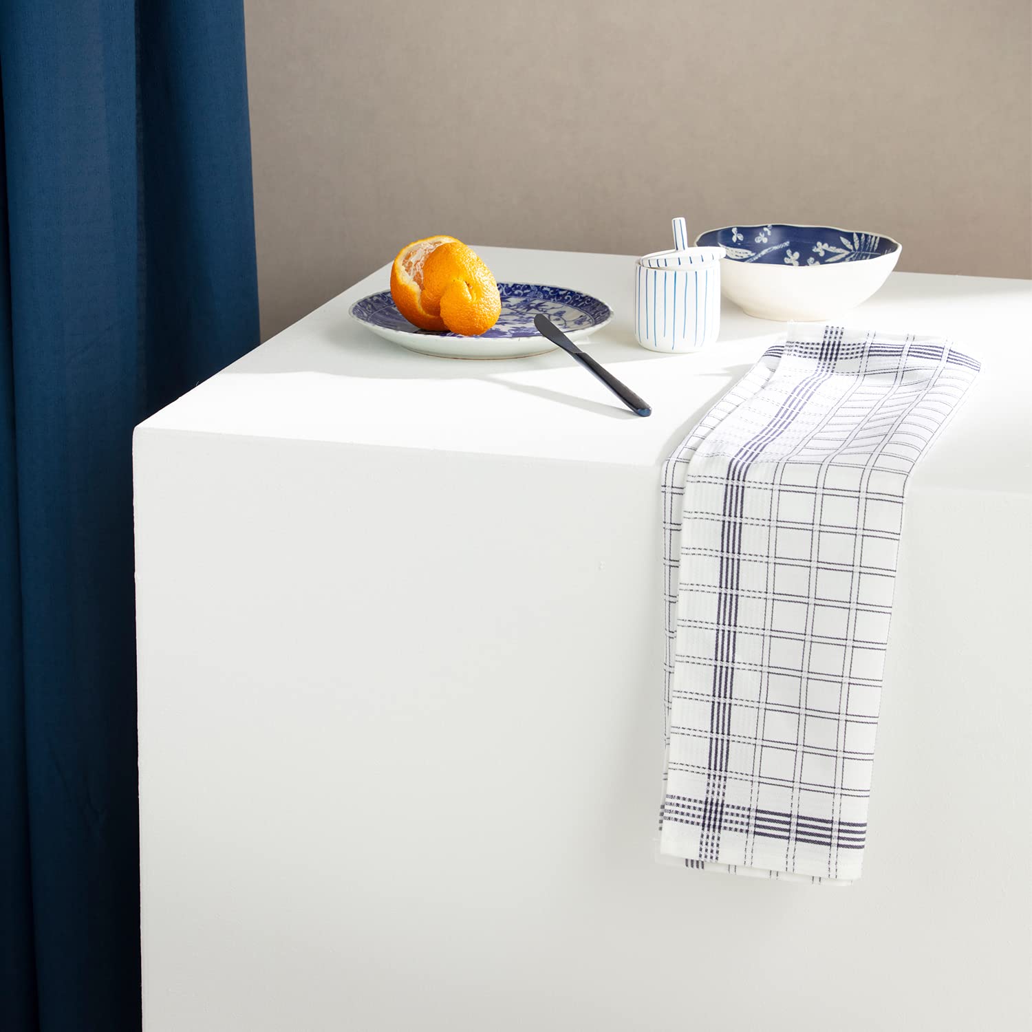 DDDDD - Torchon - National - Torchon Vaisselle - Accessoire Cuisine - Torchons de Cuisine - Coton - Bleu - 6 pièces