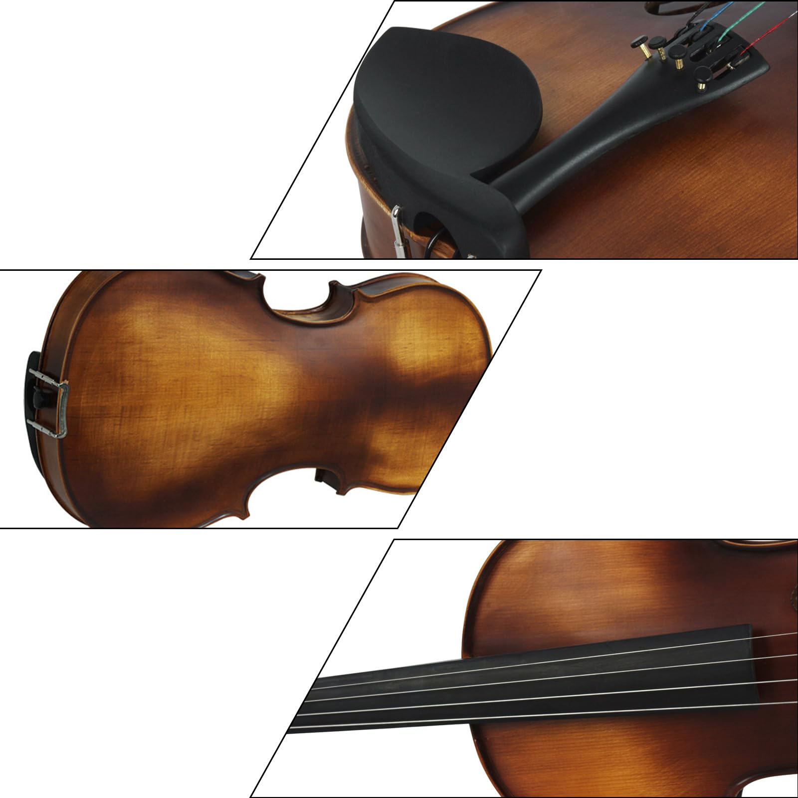 Amazon | プロのアコースティックヴィオラソリッドウッドパネル弓付き4