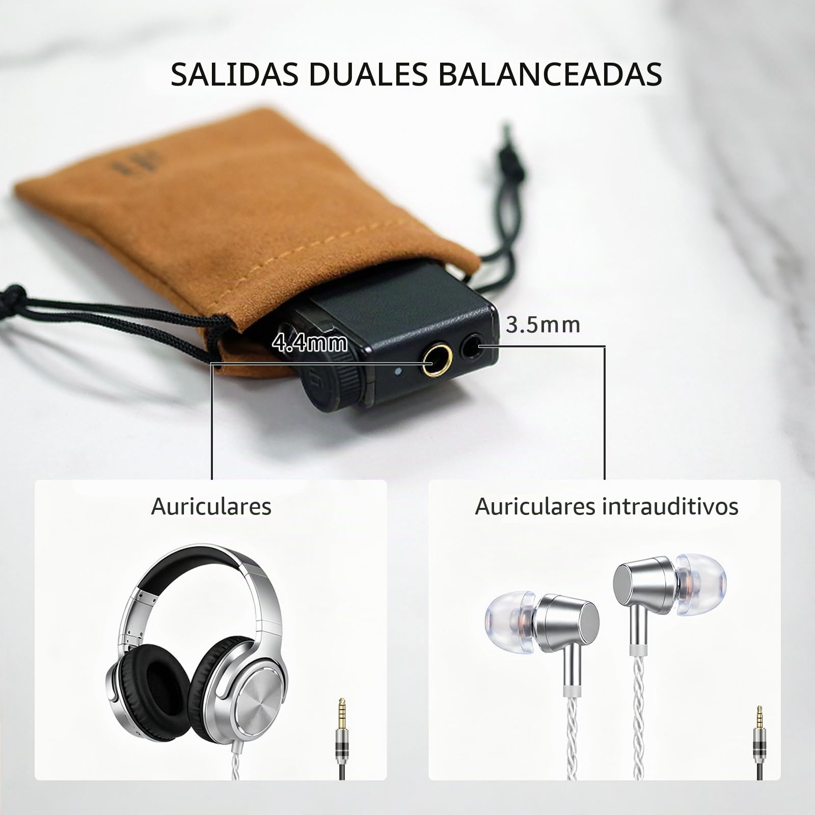 iFi GO Blu Air - Amplificador portátil Bluetooth 5.2 DAC/auriculares con aptX Adaptive, LDAC y salidas de auriculares de 4,4 mm y 3,5 mm - Audio Hi-Res