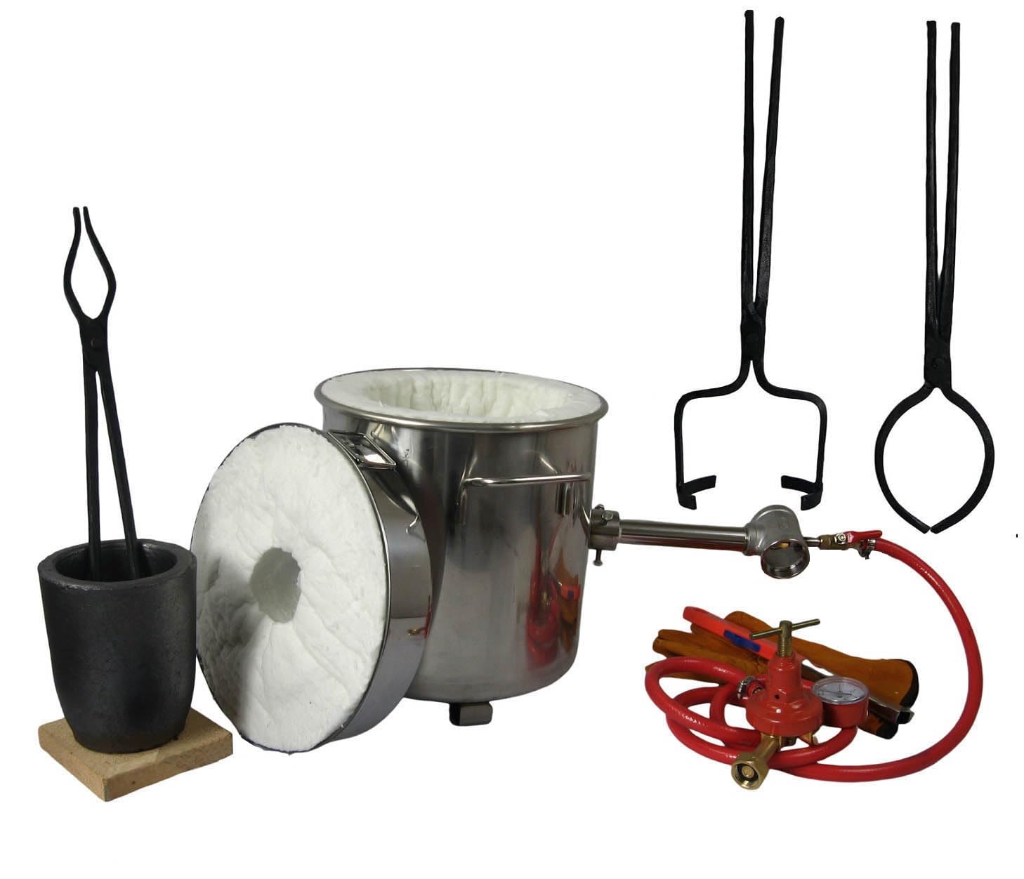 6 kg zestaw pieca do wytapiania propanu ze szczypcami do tygla, tygle, szczypce i rękawiczki, do metalu, złota, srebra, miedzi, aluminium, zestaw narzędzi do odlewania