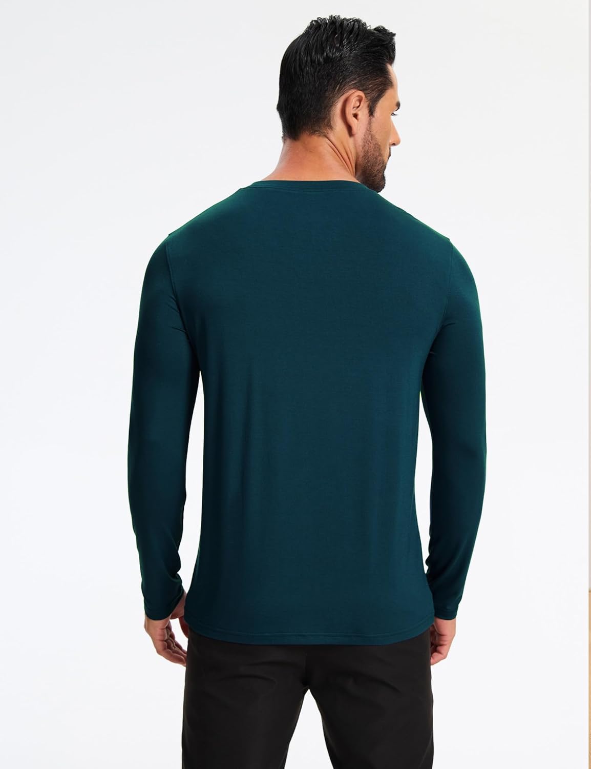 GYS Men's Pajama Top Bamboo Viscose Cloud-Soft Long Sleeve Loungewear Moisture-Wicking Relaxed Fit Sleep Shirt - Image 2