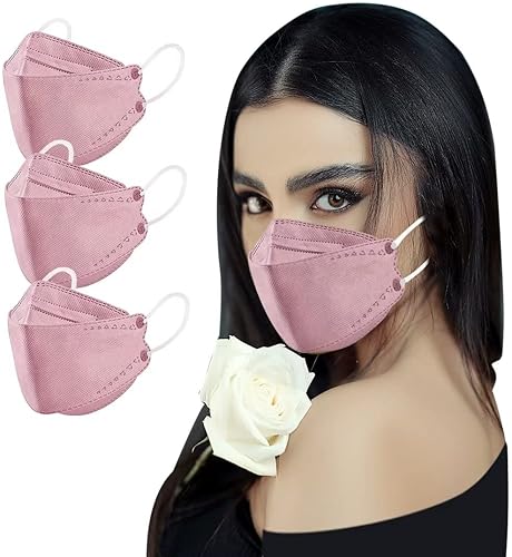Miniatura 65 de Disposable Face Masks, 4 Layer Face Masks, 50 PCS Adultos 30 Pcs Dusty Rose