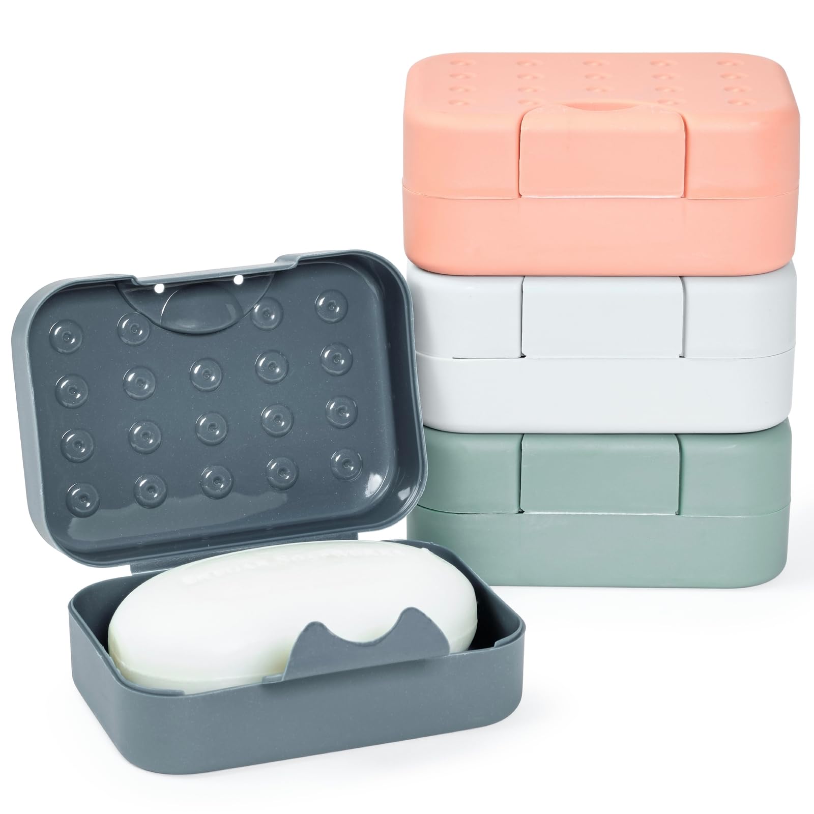 Soap Holder Travel Cases in 4 Colors (4.5 x 1.8 x 3.3 in, 4 Pack)-image-42