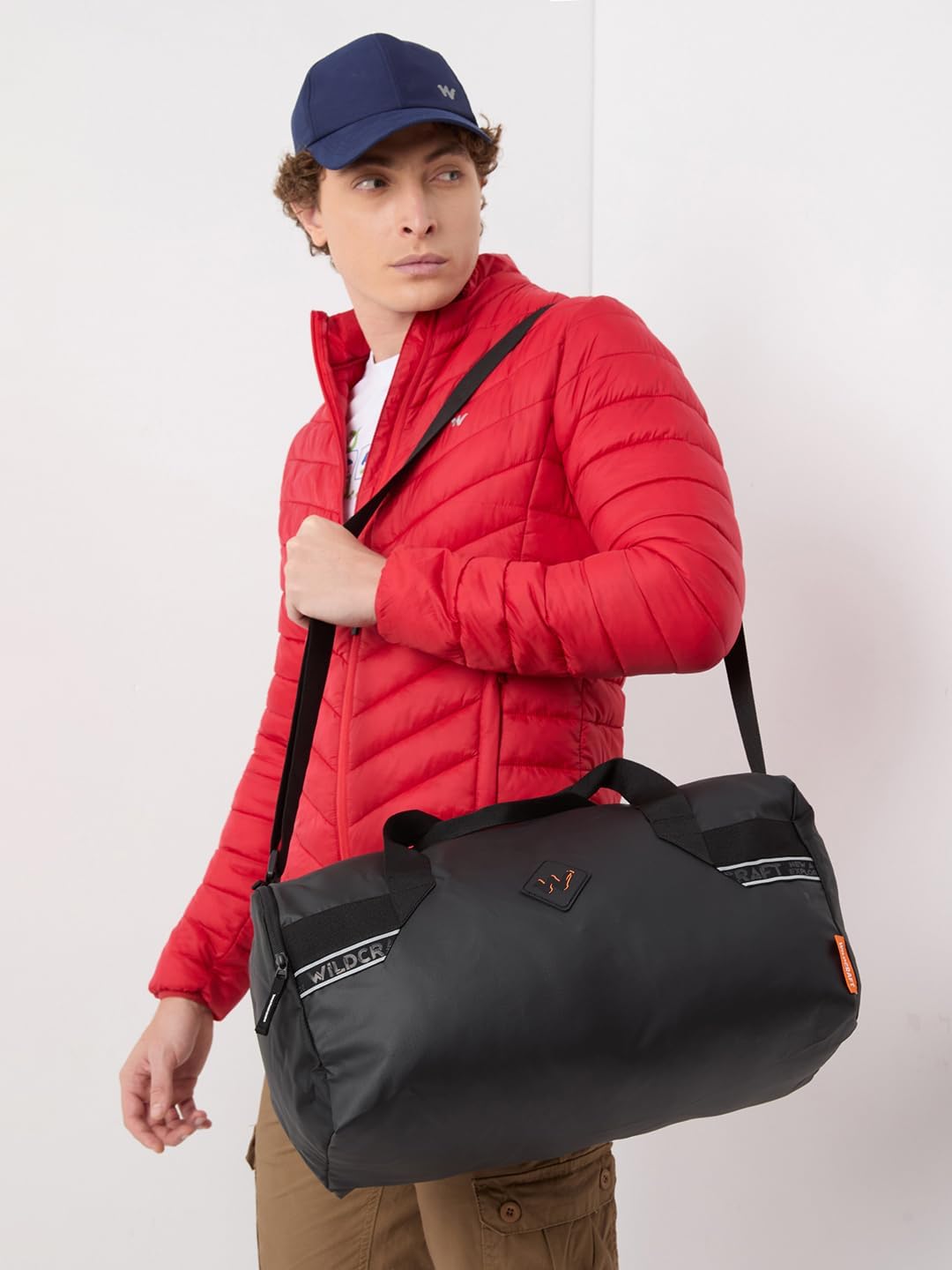 Wildcraft Dark Edition 40 Large Duffle Bag for Men & Women Multiple Pockets, Adjustable Straps Travel & Sports Bag L Dark Black
