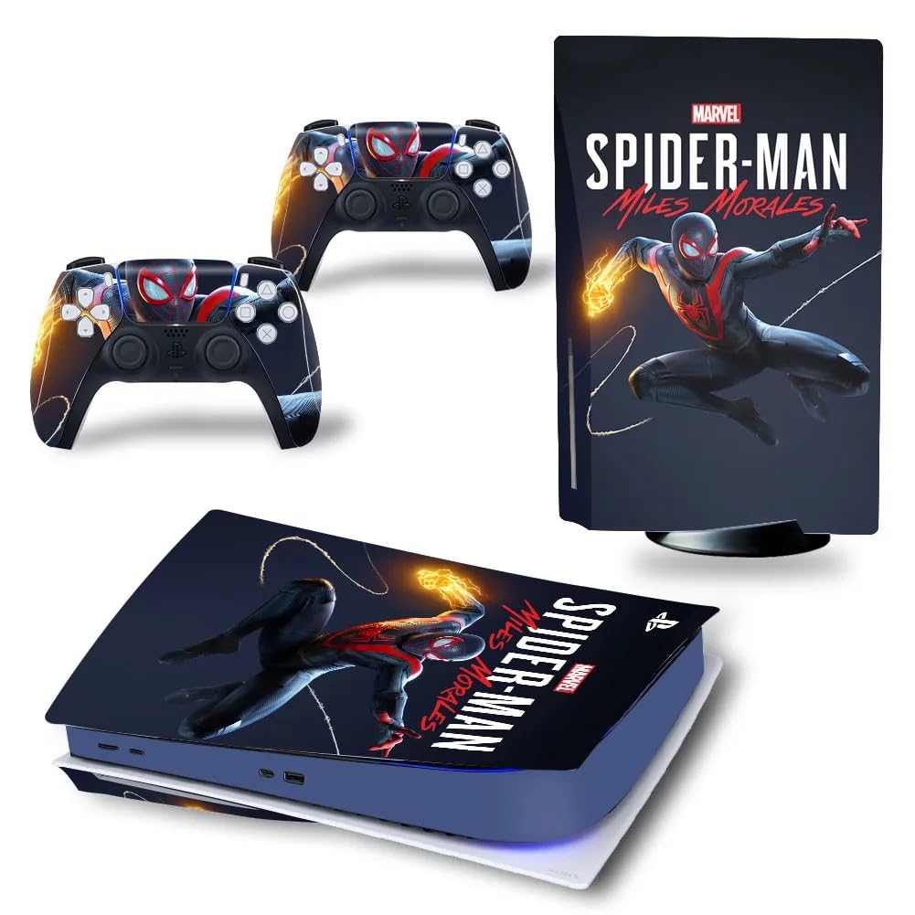 TCOS TECH PS5 Skin Protective Wrap Cover Vinyl Sticker Decals for PlayStation 5 Disk Version Console and Two Dual Sense 5 Sticker Skin PS5 Skins Console and Controllers (Spider Man Miles Morales) (B09S6F4Z7G) Amazon Price History, Amazon Price Tracker