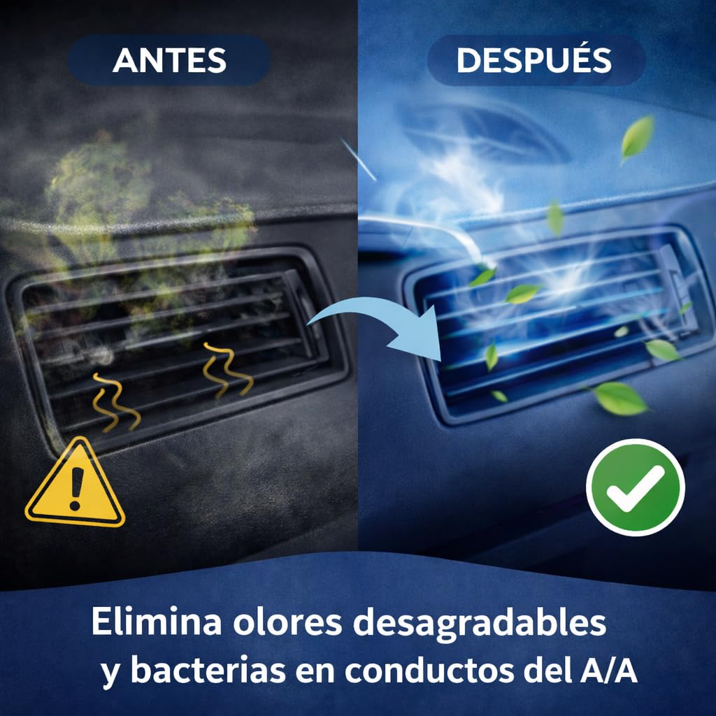 BioClean bactericida e higienizante, para todo tipo de circuitos de aire acondicionado y climatización, desprende un agradable olor y tiene una larga duración, 400ml.