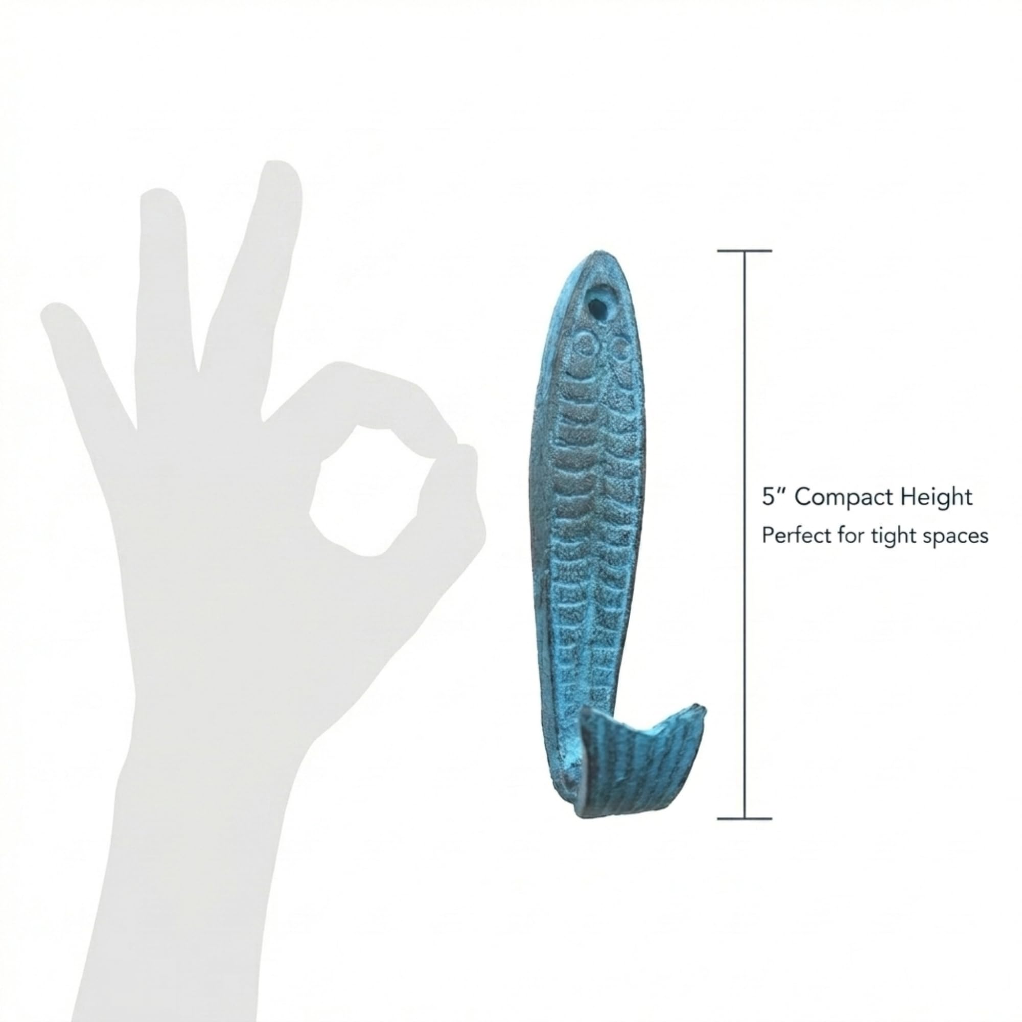Amazon.com: The Bridge Collection Cast Iron Fish Shaped Wall Hook - Metal  Indoor Outdoor Beach Wall Hooks for Coastal, Tropical, Lake Home Decor -  Coat, Towel, Key Hook (Light Blue) : Home