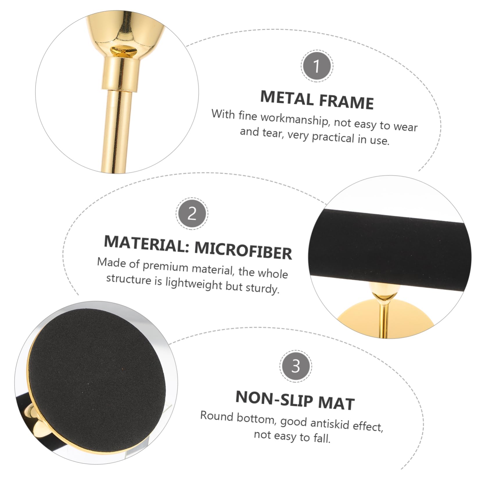 SHERCHPRY Espositore per Bracciali e Collane a Barra T in Microfibra e Metallo, Organizer per Orologi e Gioielli, Versione Oro per Arredamento Creativo