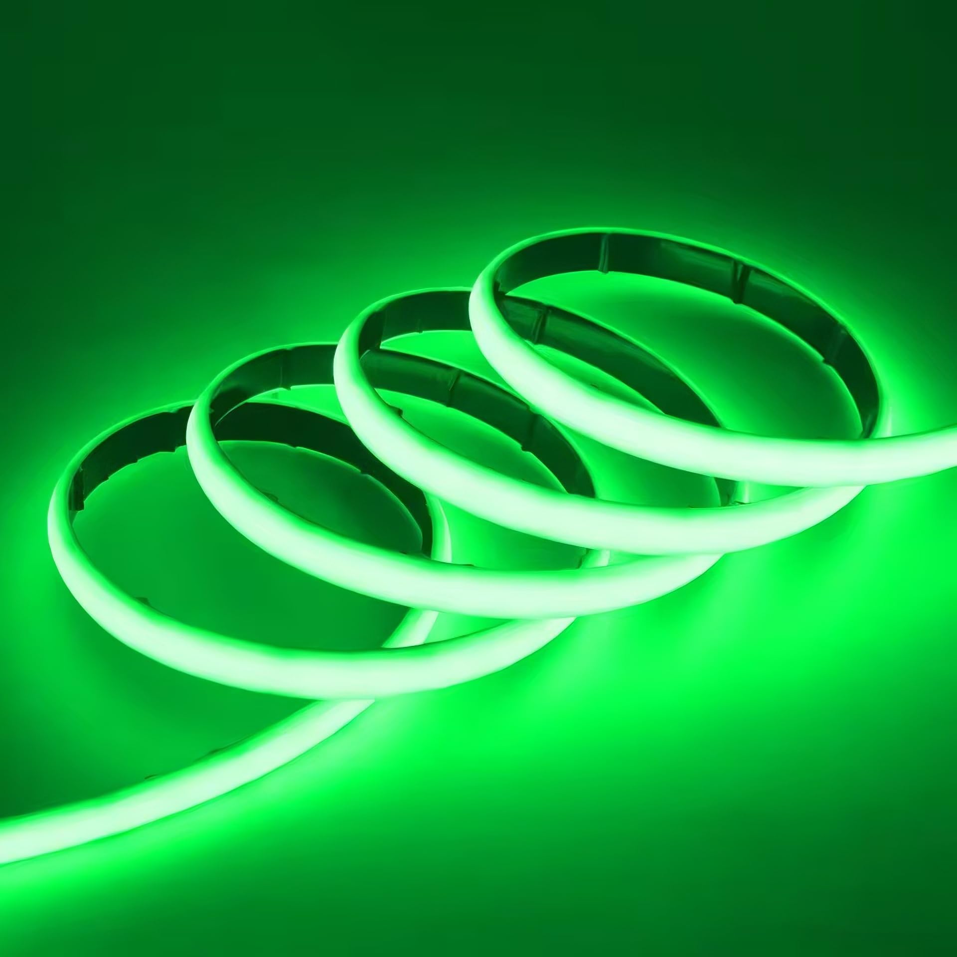 BININBOX COB LED Strip Light IP68 Waterproof Neon Rope 320 LEDs/m Cuttable LED 24V, Flexible Strip for Stairs, Aquarium, Pool, Bedroom, Christmas, Party Decoration (Green Light, 50 Meters)