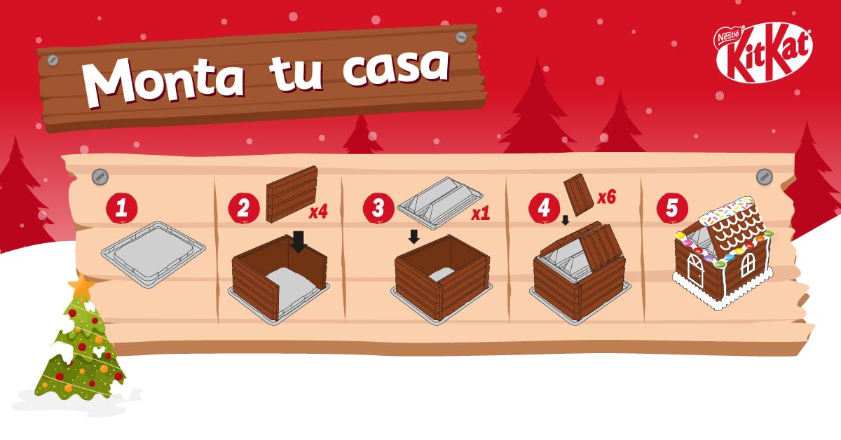 NESTLÉ KITKAT casa de chocolate con leche NAVIDAD paquete 461g