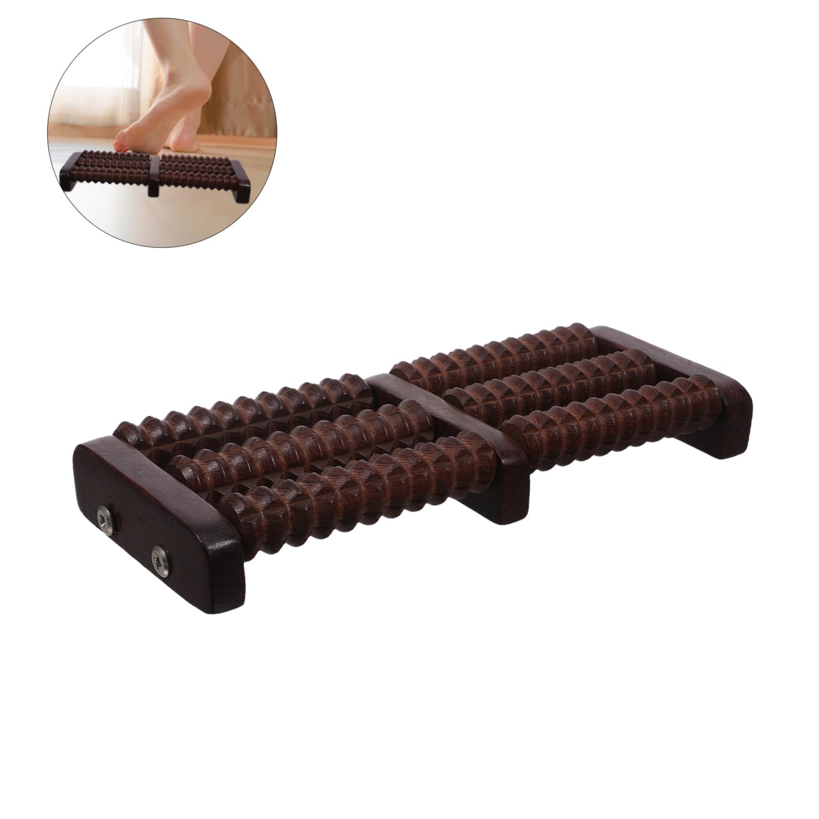 Rodillo de Masaje de Pies de Madera para Relajación y Alivio Muscular Portátil y Silencioso Masajeador Manual bajo Escritorio para Pies y Pantorrillas Herramienta de Acupresión