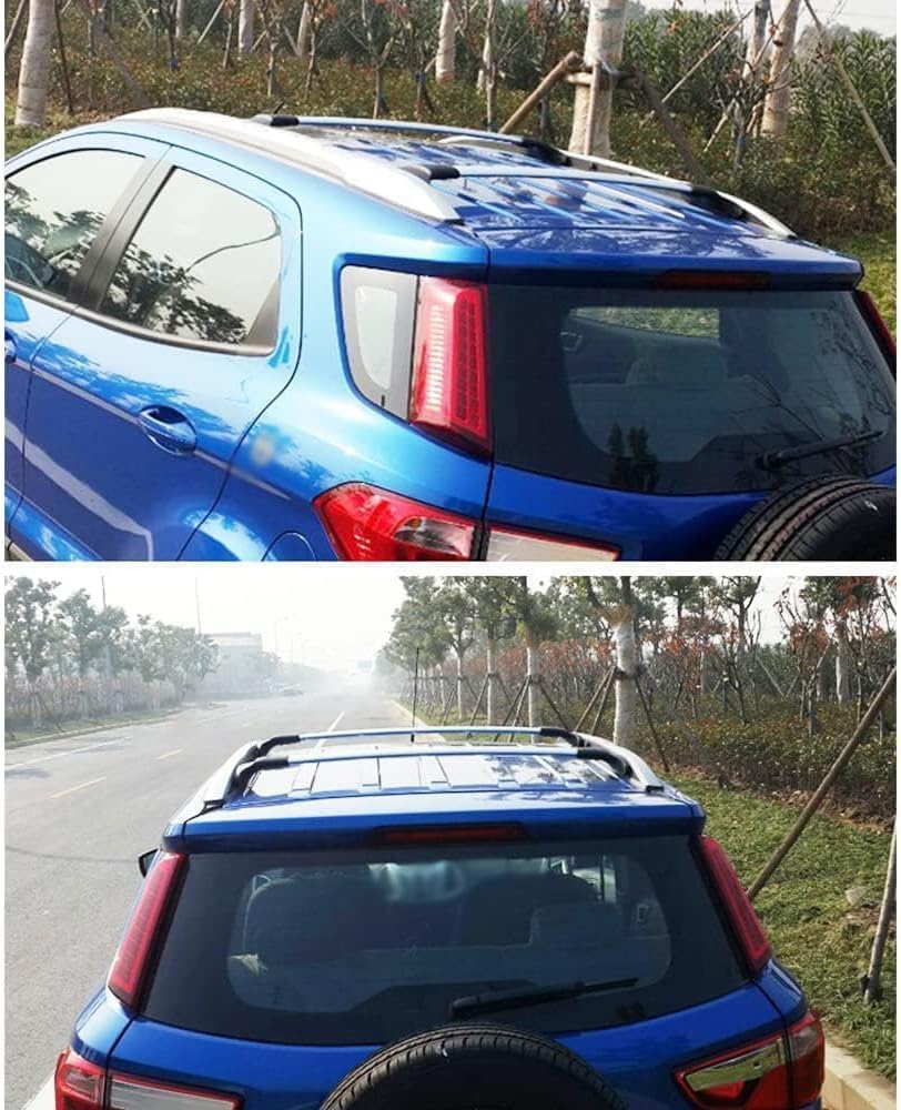 Aluminio, 2Uds Portaequipajes Techo de Coche, Portaequipajes Barras Transversales, Portaequipajes Bicicleta con Cerradura, Rieles Soporte Accesorios, para Fo-rd Ecosport 2013-2020,Silver