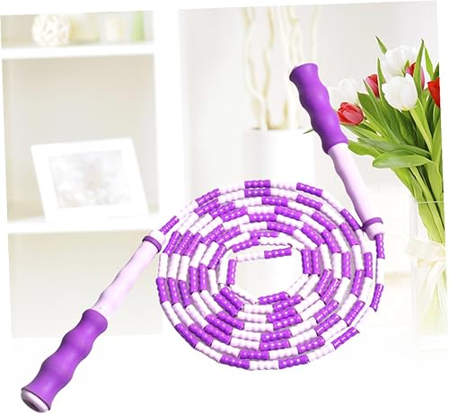 Miniatura 6 de Cuerda de saltar púrpura con cuentas segmento ligero cable saltar cuerda para hombres mujeres fitness entrenamiento forma ejercicio