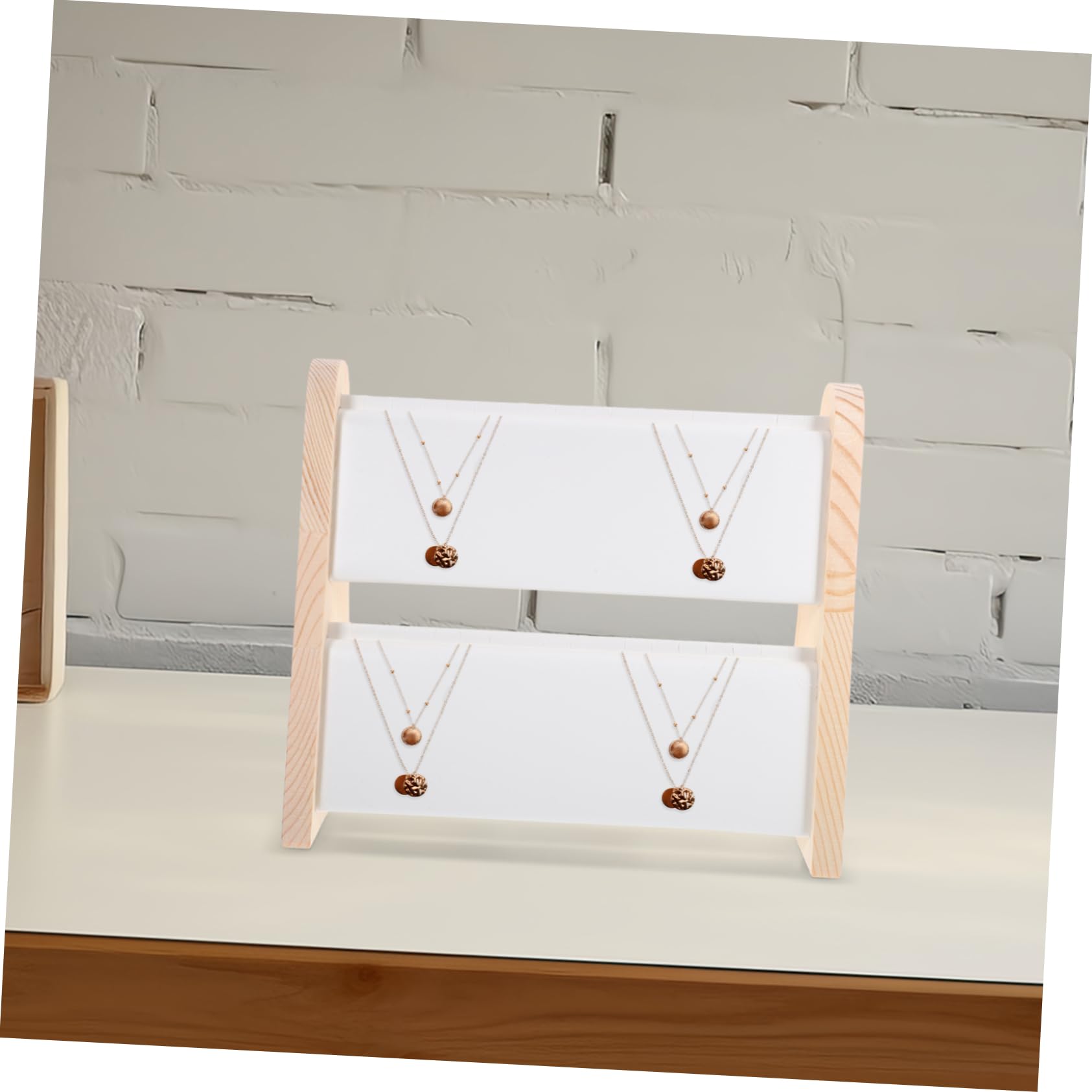 IMIKEYA Schmuckständer Für Doppelschichtiger Organizer Für Schmuck Fach Für Stilvolle Präsentation Und Aufbewahrung Stabiler Tisch Schmuck Display Für Zuhause Und Geschäfte