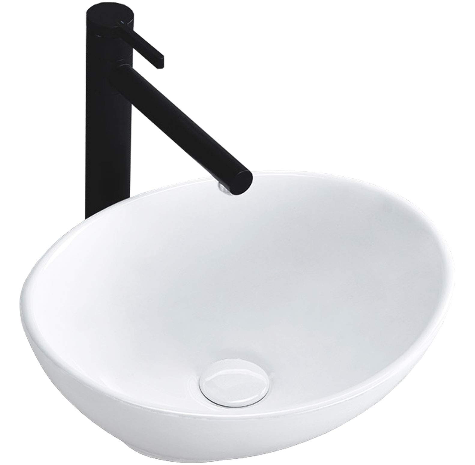VBChome - Lavabo (40 x 33 cm, cerámica, forma ovalada)