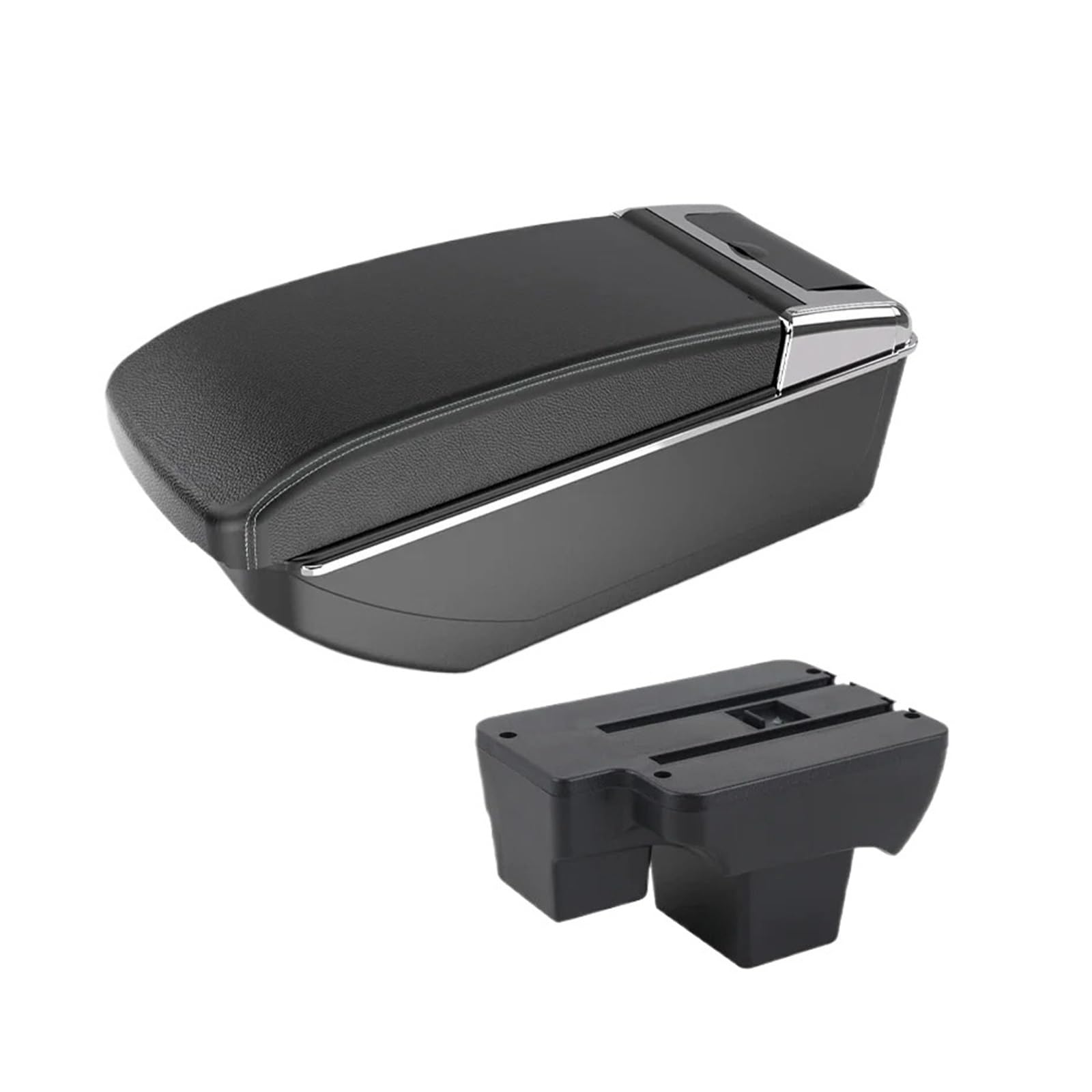 Ggwqoops Car Armrests For VW For Polo 2020-2024 Armrest Box Car Dedicated Retrofit Storage Parts Accessories Armrest Box(B3 white line NOUSB)