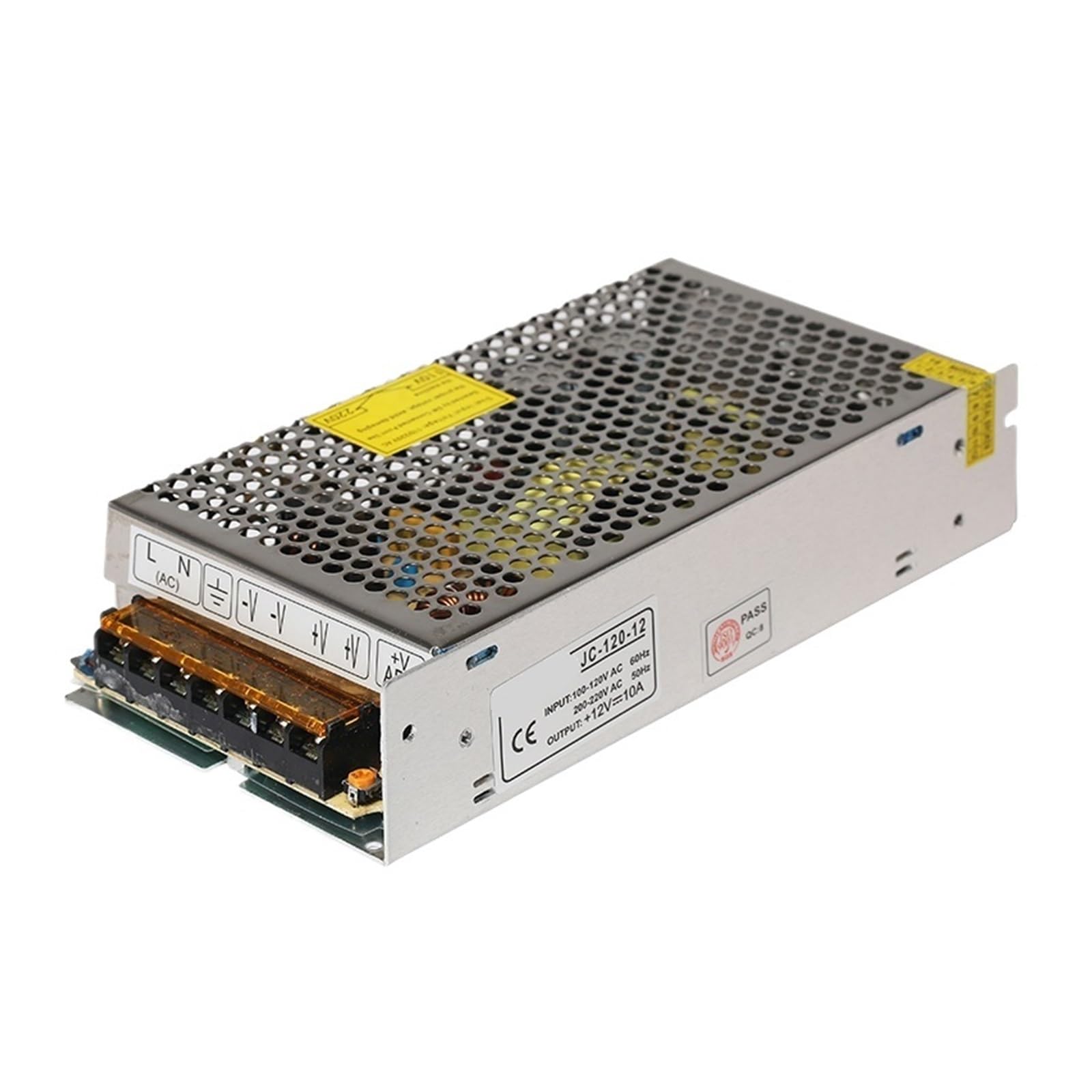 Transformateur d'éclairage 12V 10a 120W, Alimentation à découpage régulée, AC 110V 240V à DC 12V, adapté aux lumières LED de vidéosurveillance