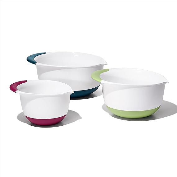OXO Plastic Good Grips 3-Piece Mixing Bowl Set OXO Plastic Good Grips 3-Piece Mixing Bowl Set