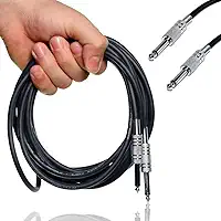 Cabo Para Guitarra Violão Equipamentos de Audio P10 Para P10 Mono Resistente a Dobras 3 Metros