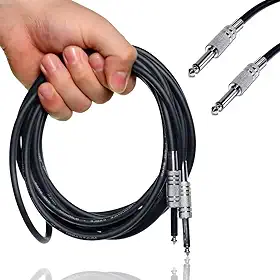 Cabo Para Guitarra Violão Equipamentos de Audio P10 Para P10 Mono Resistente a Dobras 3 Metros