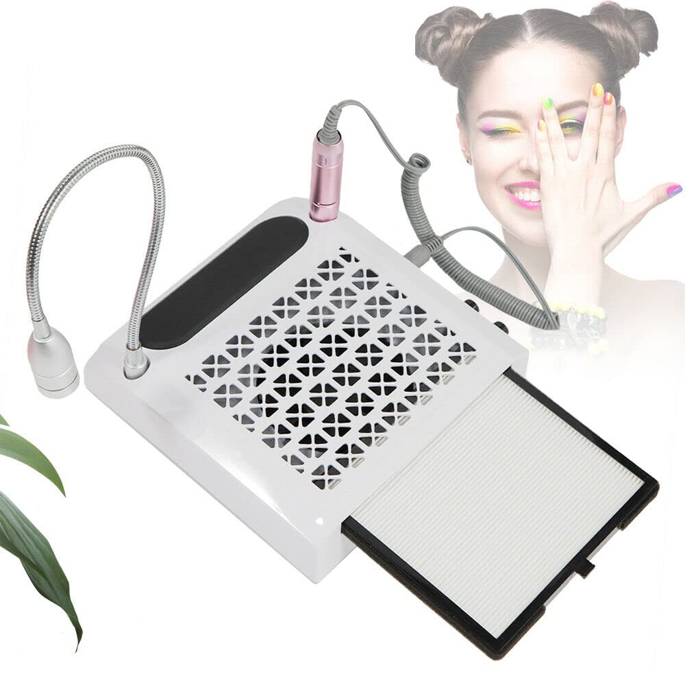 Juego de aspiradora para manicura 4 en 1, fresadora de uñas, lámpara LED, máquina de uñas, aspiradora de uñas, 30000 rpm