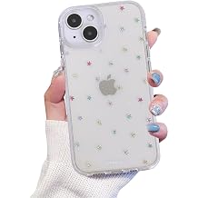 for iPhone 15 Case Clear Glitter Stars Cute Colorful Shiny Sparkly Aesthetic for Women Teen Girls Protective Phone Case