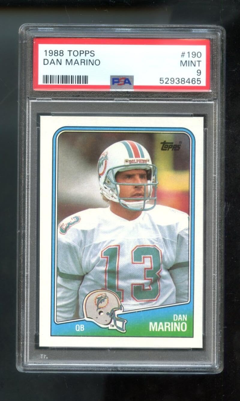 1988 Topps #190 Dan Marino PSA 9 Graded Football Card NFL Miami Dolphins MINT