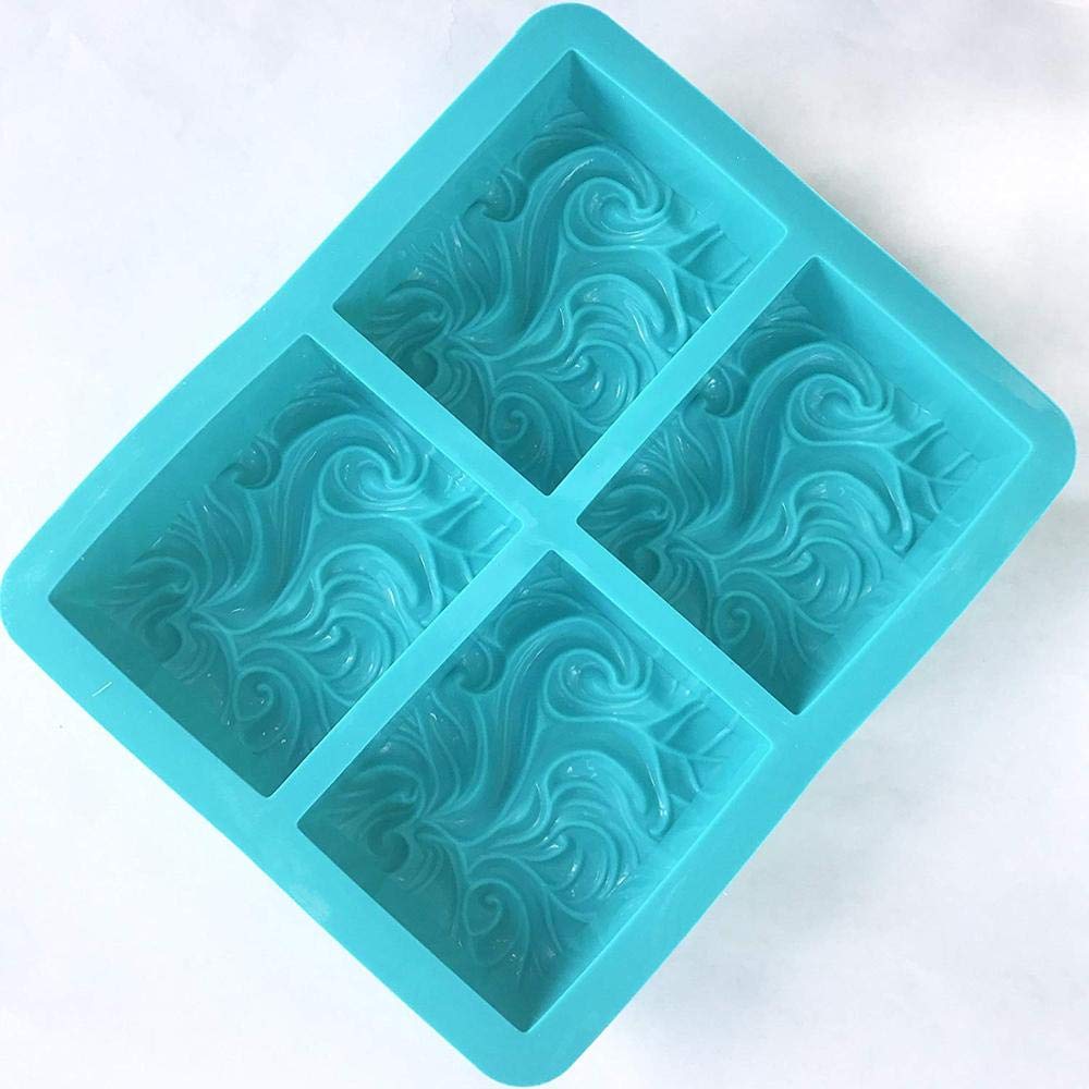 7horse® 4 Cavity Wave & Smoke Designer Shape Silicone Soap All Purpose Mould (Out Put Weight Approx : 110 Grams)-picture-17