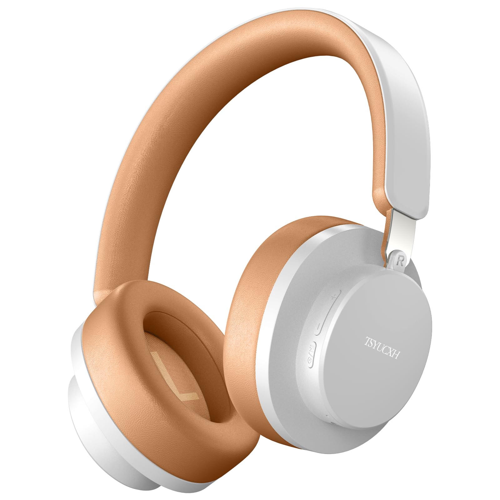Noise Cancelling Headphones Wireless Bluetooth, Over Ear Headphones Bluetooth with Microphone, Cancelling Wireless Headphone Over Ear, 65h Playtime, Clear Calls, Comfort Fit For Travel (Beige) — view 9