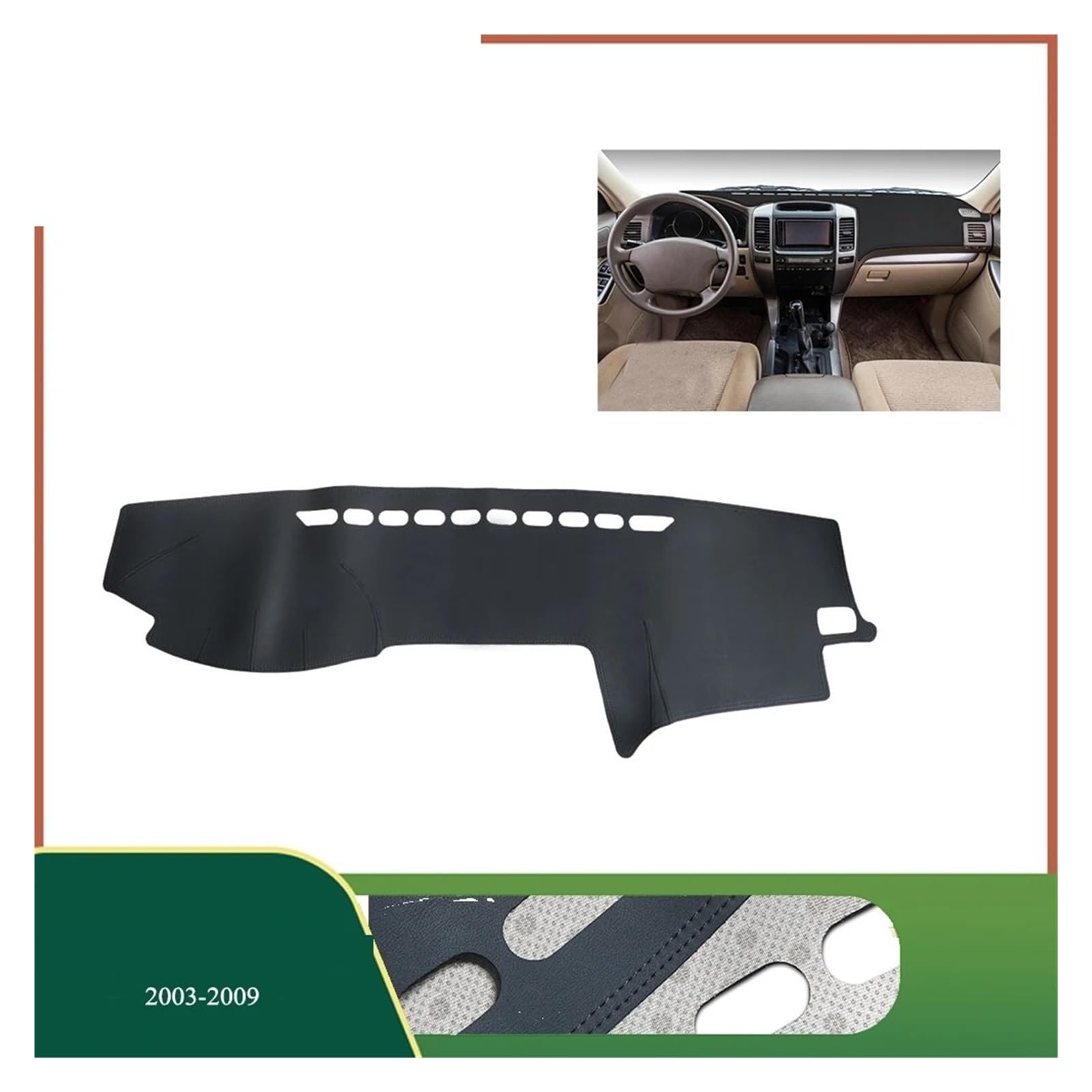 Parasol Salpicadero Coche Para Toyota Para Land Para Cruiser Para Prado 120 J120 2003-2009 Cubierta Protectora Para Salpicadero De Coche Alfombrilla Parasol Alfombra Resistente