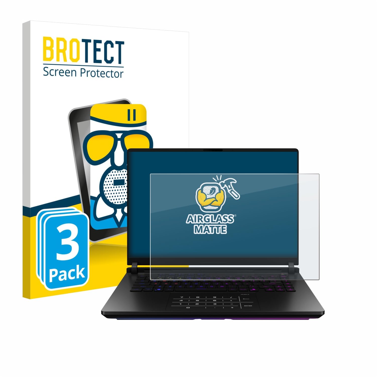 BROTECT Protector Pantalla Mate Cristal para ASUS ROG Strix SCAR 18 2025 (3 Unidades) Protección Anti-Reflejos