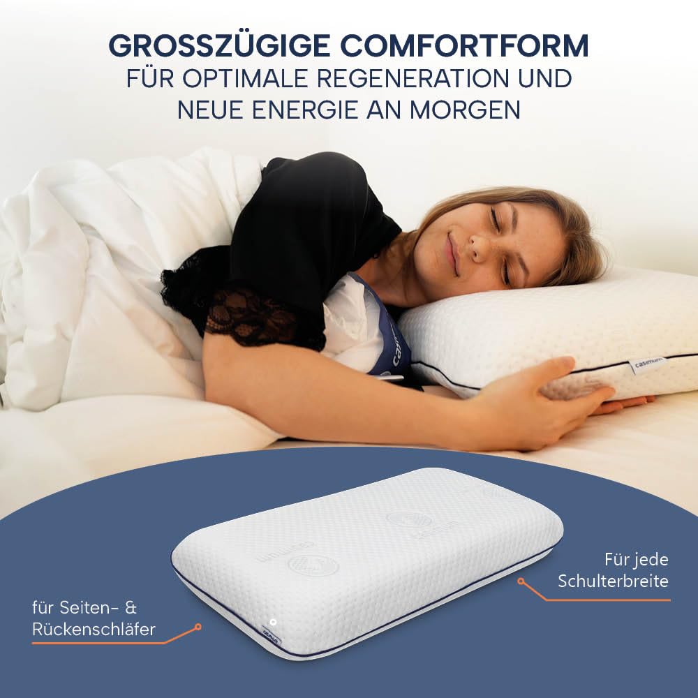 Ergonomisches Visco Nackenstützkissen Memory Foam 70x40 cm für Seitenschläfer Rückenschläfer
