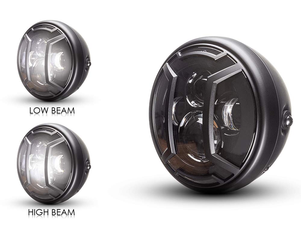 Faro Led 7 Con Luz De Cruce Para Moto Universal
