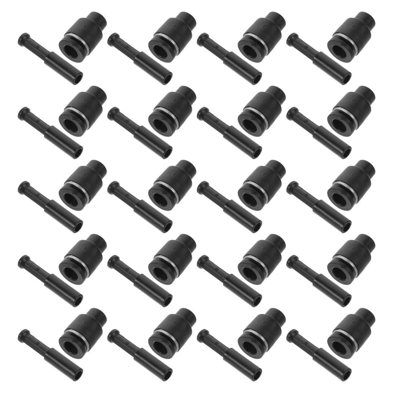 Tapón neumático de 1/4 negro plástico para circuitos de aire